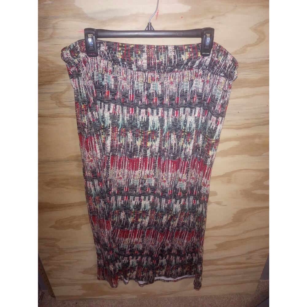 Women's Cato Maxi‎ Skirt Abstract XL Artsy Patterned Earthy